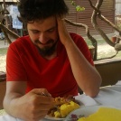 Enjoying the delicious Romanian food